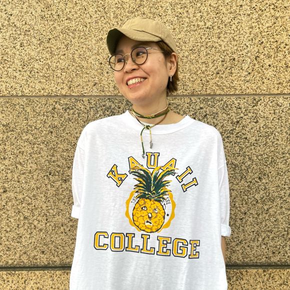 カウアイちゃんべタッチカレッジプリントのドレス