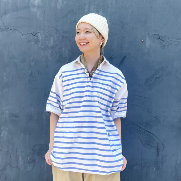 スーピマオックスの908オーシャンボタンダウンバスクプル