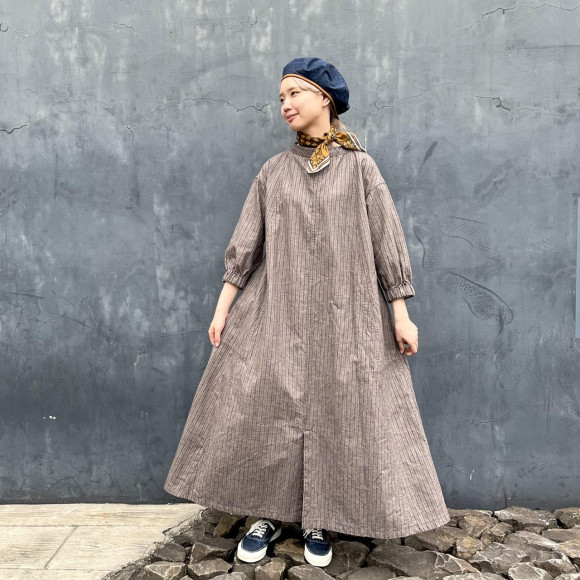 撚杢コットンツイードのセイルドレス