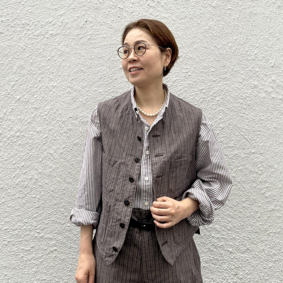 撚杢コットンツイードの9084ポケットベスト