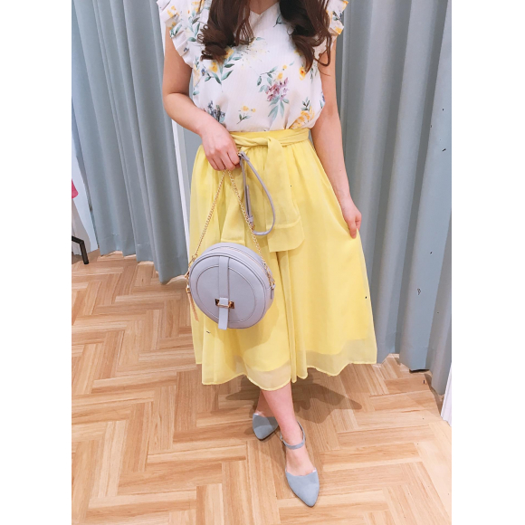 【Noela】シャツ風カラースカート
