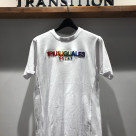 1PIU1UGUALE3 RELAX Rainbow 3D Logo T-shirt