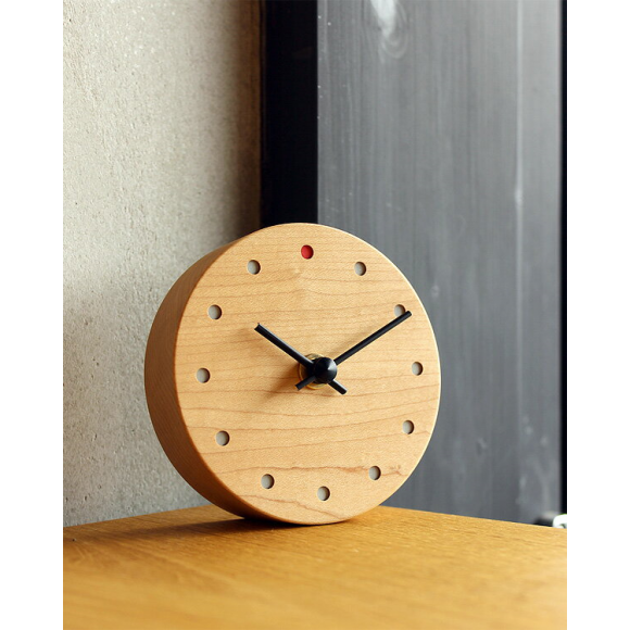 【文字盤に無垢の木材を使った温もりあふれる室内時計　Wall Clock Mini 】