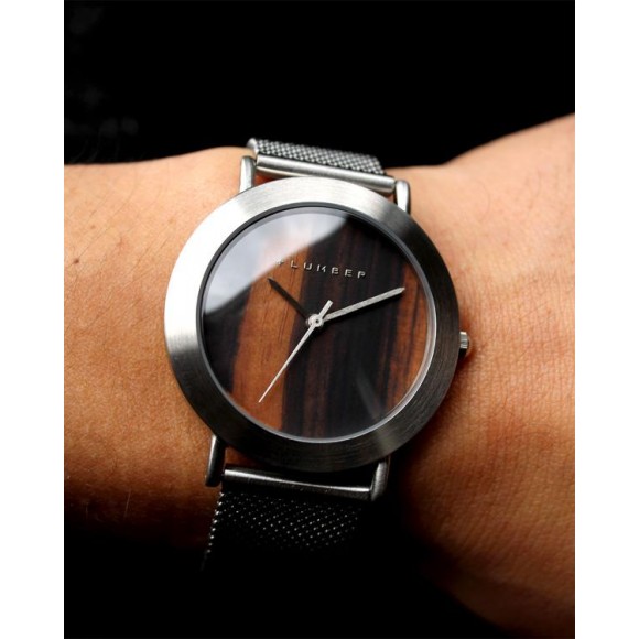 【SALE】シックな木製腕時計～ステンレスベルト版～