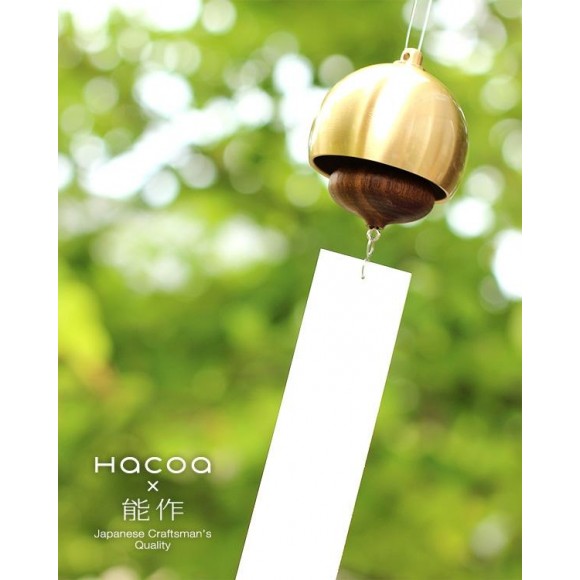 【Hacoa×能作】「KORO-RIN」どんぐりのような真鍮と木の風鈴