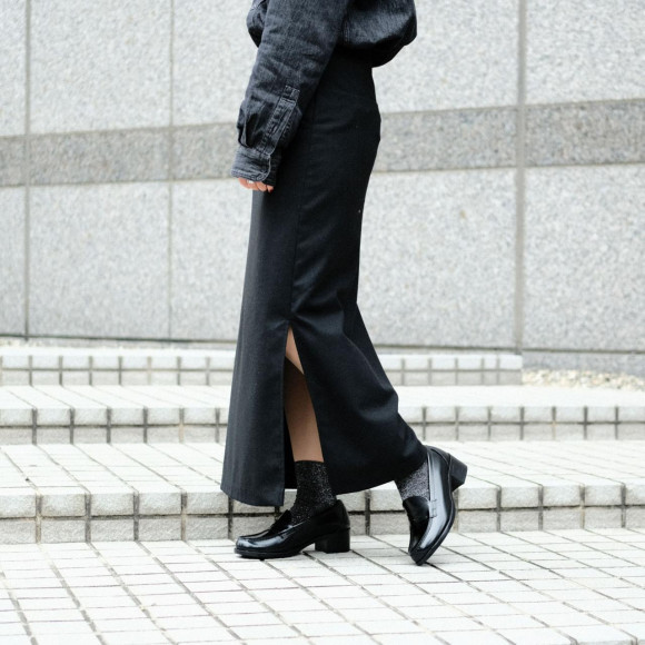 HARUTA　 ヒールアップコインローファー