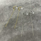 [Metal Allergy] Metal long bar earrings/resin post