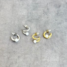 【金属アレルギー対応】パール×メタル サークル ピアス/サージカルステンレス