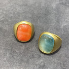 マットメタルストーンリング