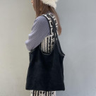 バイカラースエードトートバッグ