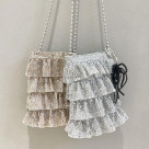 キャセリーニ　キラキラプリーツフリルポシェット