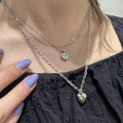 3連ハートメタルネックレス