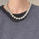 ボリュームメタル・パールネックレス