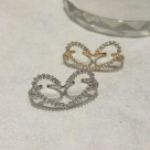 ダブルフィンガー ハートビジュー リング