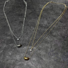 メタルビジュー二連ネックレス