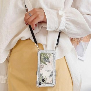 ボタニカル プリント ショルダー スマホケース