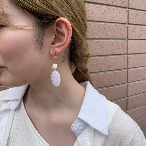 アクリル マーブル ストーン イヤリング！