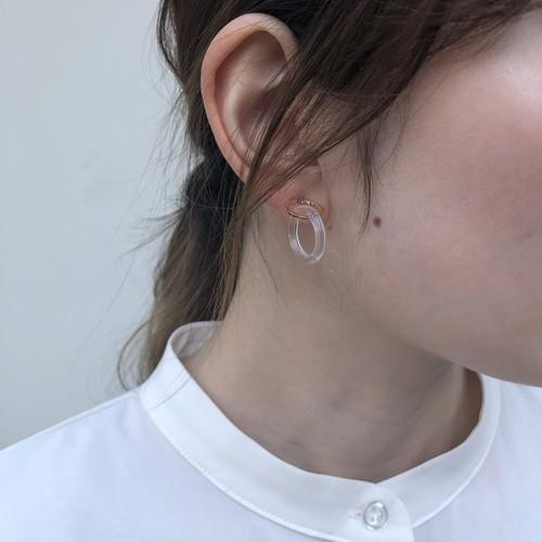 メタル サークル クリア ミニ ピアス