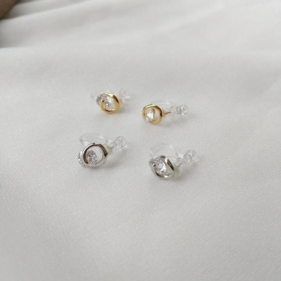 ミニ ラップ ビジューノンホールピアス / イヤリング