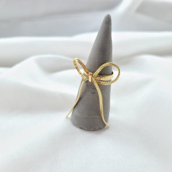 メタル ビッグ リボン リング
