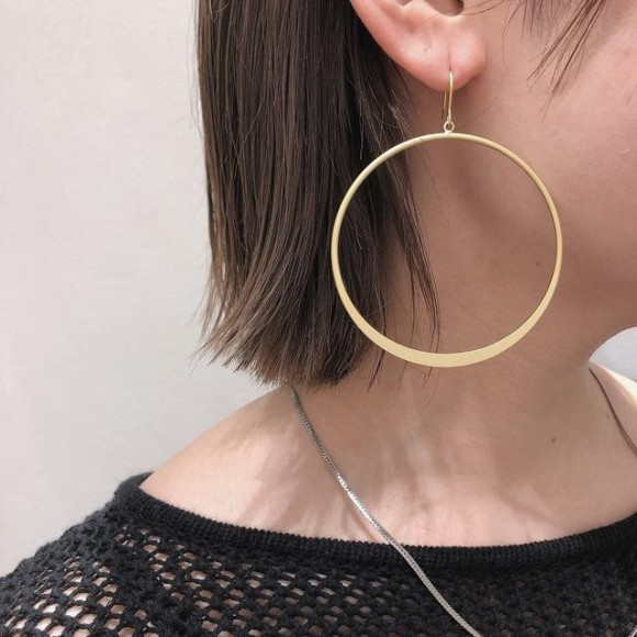 シンプル マット サークル ピアス