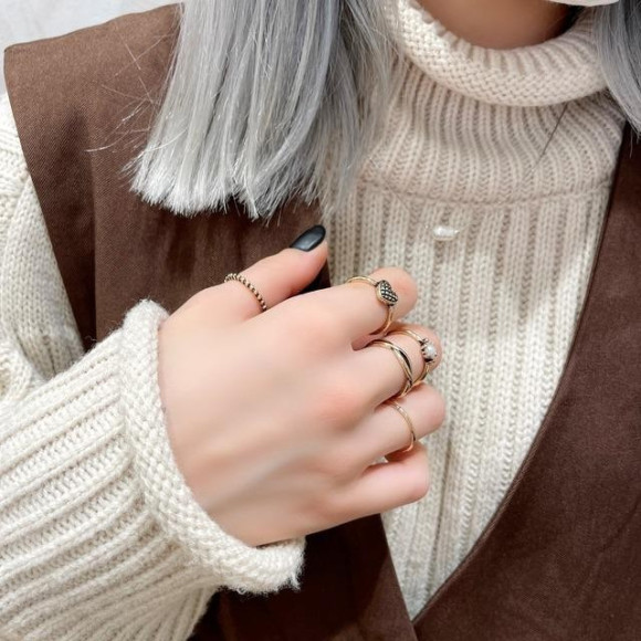 ヴィンテージメタル ハートモチーフ セットリング
