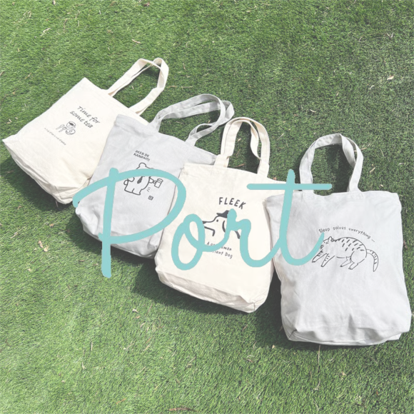 Port ／ デザイン豊富なファスナー付キャンバストート！