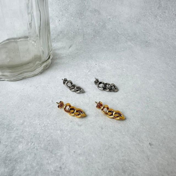 【金属アレルギー対応】ミニチェーン ピアス/サージカルステンレス