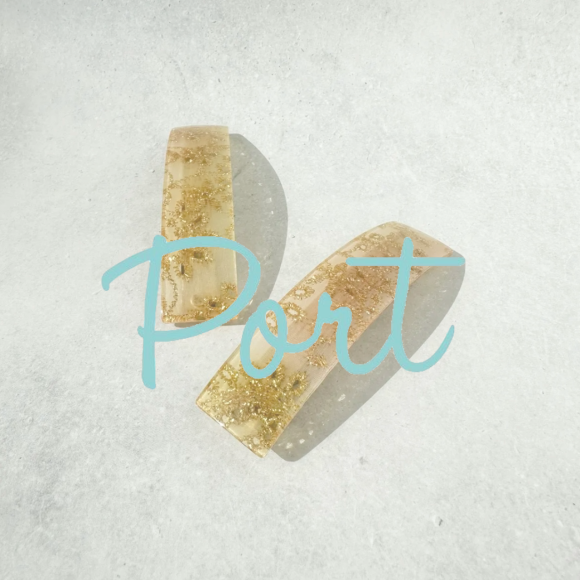 Port ／レース風の花柄がおしゃれ度UP◎スクエアフラワーアクリルバレッタ