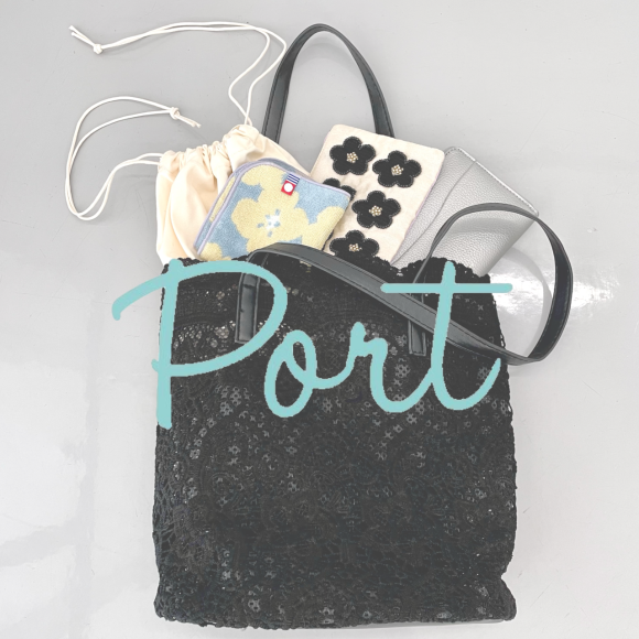 Port ／ 春夏おすすめの透け感◎巾着付きレーストートバッグ