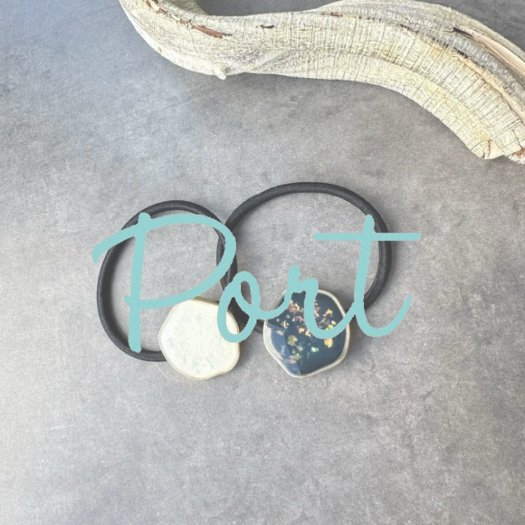 Port ／キラキラホログラム入り◎アクリルニュアンスモチーフヘアゴム