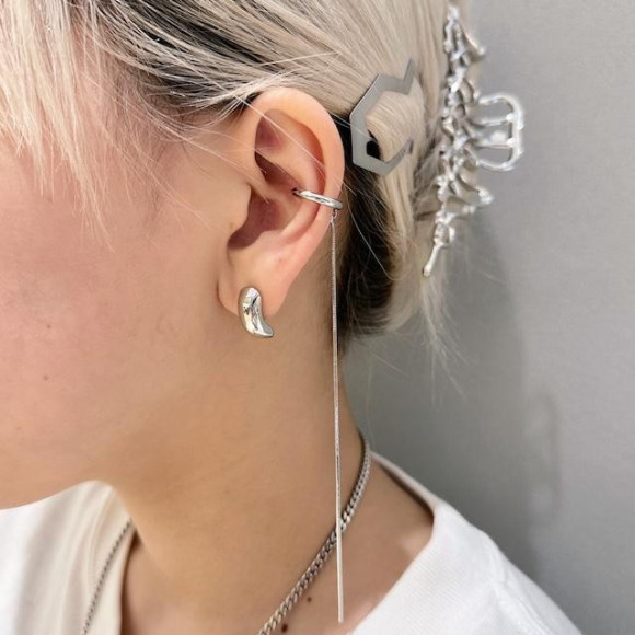  ロング ライン スネークチェーン イヤーカフ