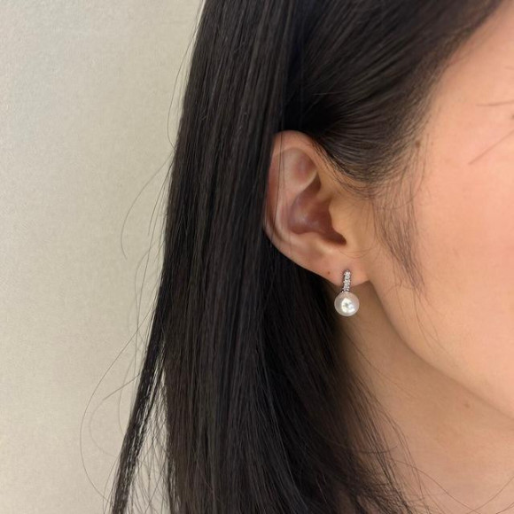 ミニパール ビジュー ピアス/silverポスト