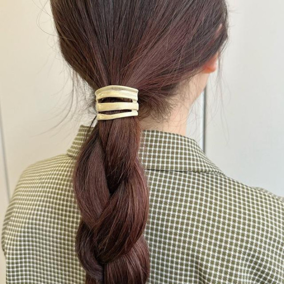 ワッフルデザイン マットメタル ポニーフック/ヘアカフ