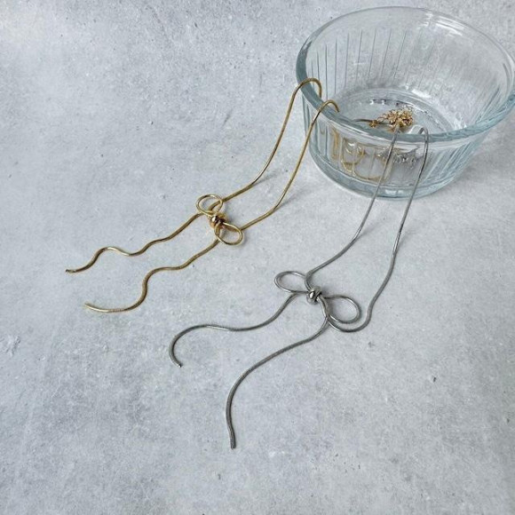 〈ネックレス〉 シンプル リボン ネックレス