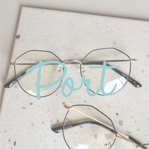 Port ／特徴的なボストン型が可愛い◎メタルフレームメガネ