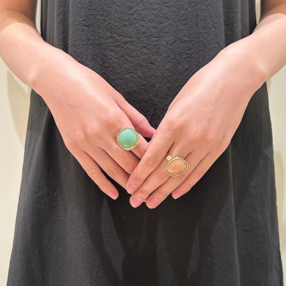 アクリル ラメ ストーン リング