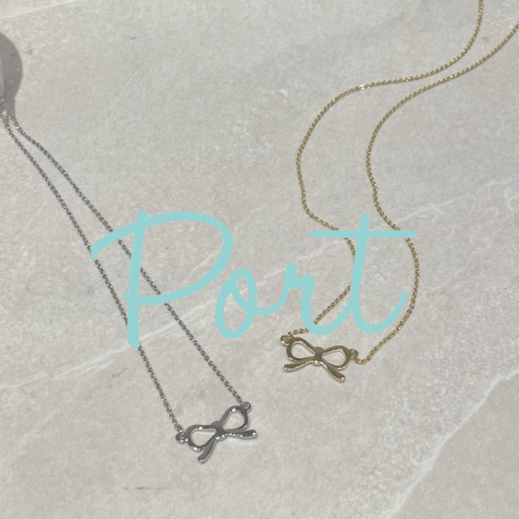 Port ／シンプルなデザインでつかいやすい！お洒落なリボンネックレス