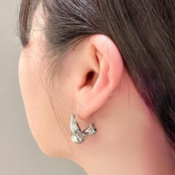 【金属アレルギー対応】ニュアンス フープ ピアス/樹脂