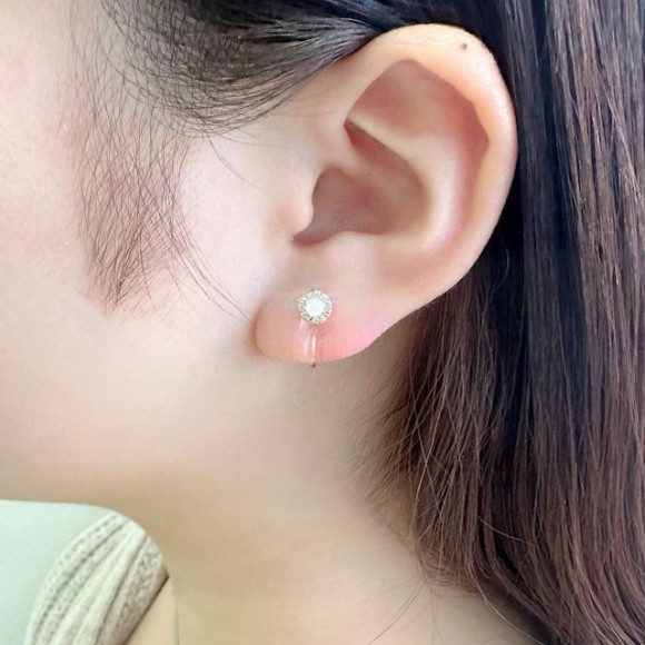ミニパール ビジュー ノンホールピアス/イヤリング
