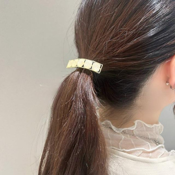 スクエアカット アクリル ポニーフック/ヘアカフ