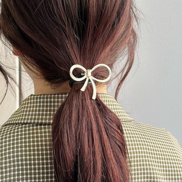 アクリル リボン ヘアゴム