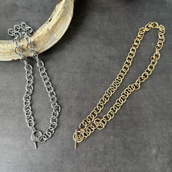 サークルチェーン メタル ネックレス