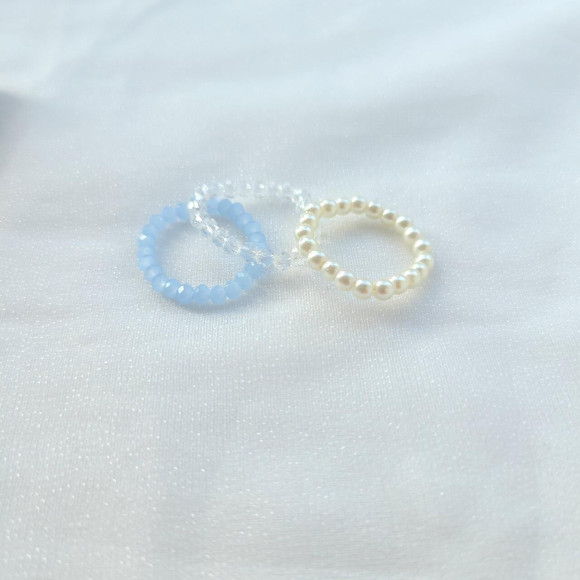ビーズのデザインが可愛らしい♡シンプル ライン ビーズ リング 