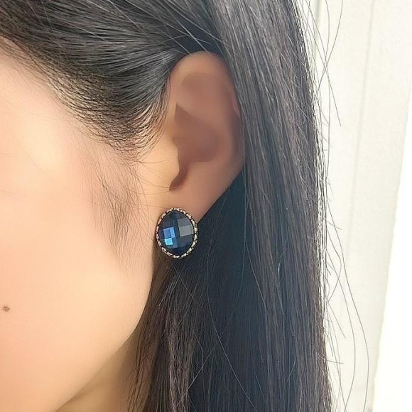 ヴィンテージライク ビジュー イヤリング 