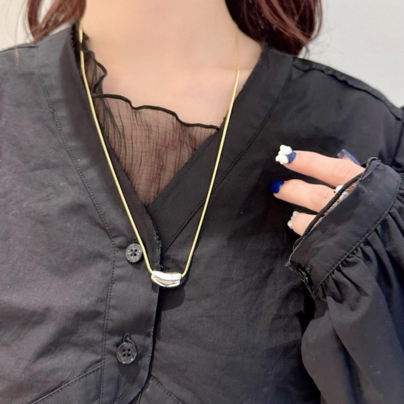 混合金属长链珠项链项链