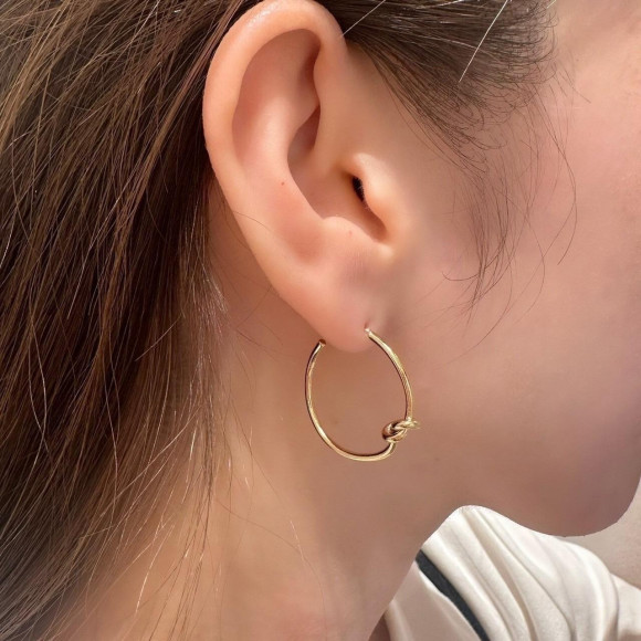 【金属アレルギー対応 】 メタル ノット フープピアス/樹脂