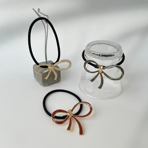 アクリル リボン ヘアゴム