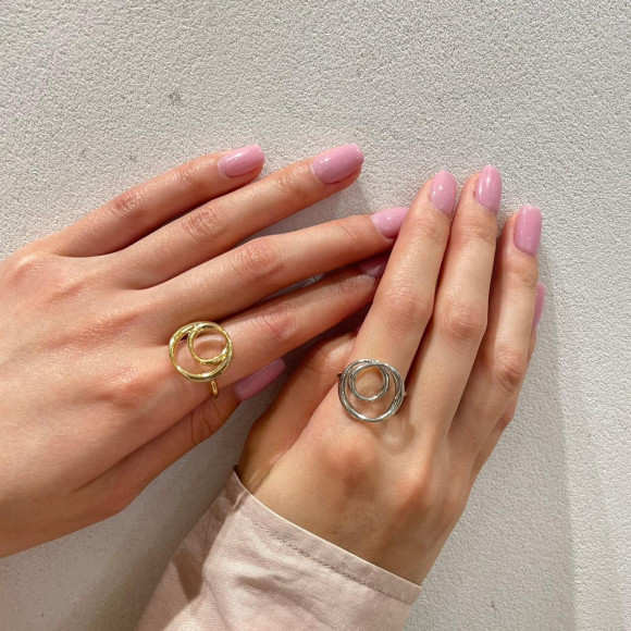 ダブル サークル メタル リング