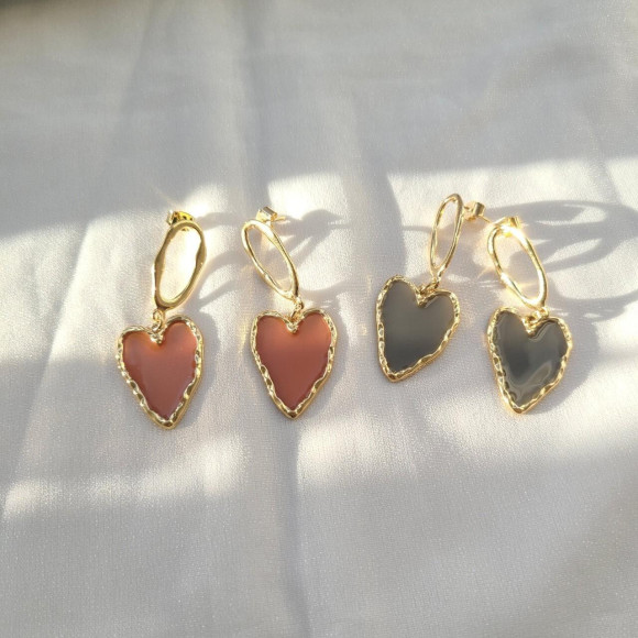 ロング ハート モチーフ ピアス